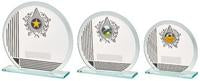 Circular Glass-Black Stripe Star Trim Award - 3 Sizes