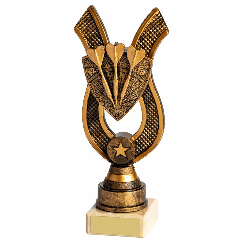Antique Gold Darts Award with Resin Darts Trim - 3 Sizes