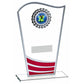 Glass Award with Red Waves and Silver Trim - 3 Sizes