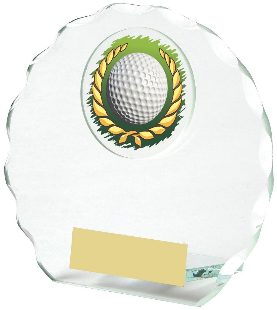Round Jade Glass Golf Award