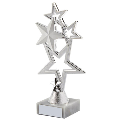 Silver Stars Achievement Trophy - Available in 3 sizes