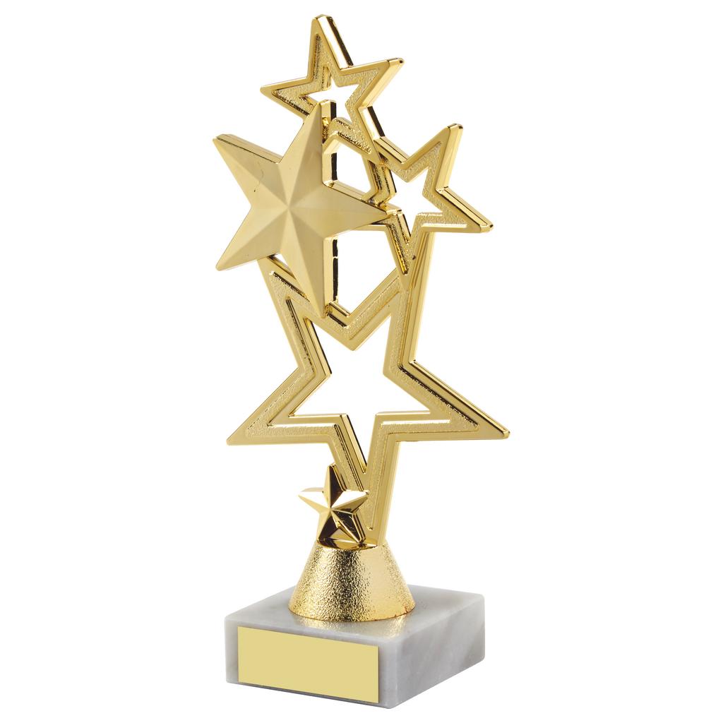 Gold Stars Achievement Trophy - Available in 3 sizes