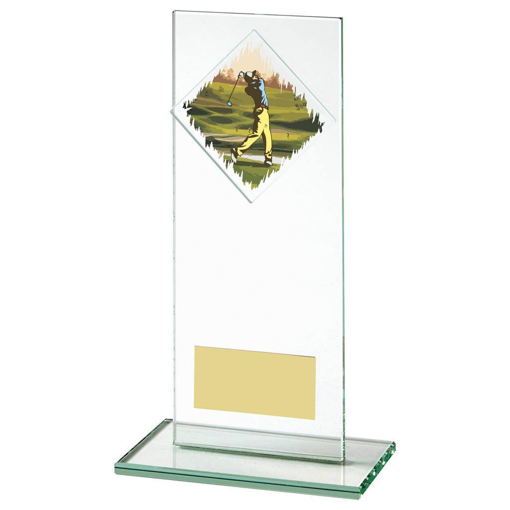 Jade Glass Upright Golf Award - 4 Sizes