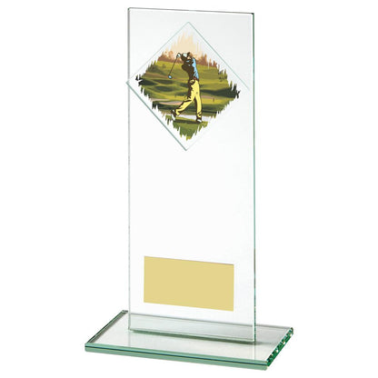 Jade Glass Upright Golf Award - 4 Sizes