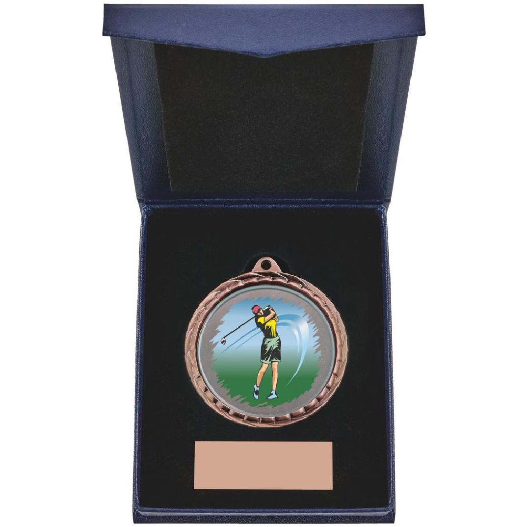 Golf (F) Insert Medal in Presentation Case - 3 Colours