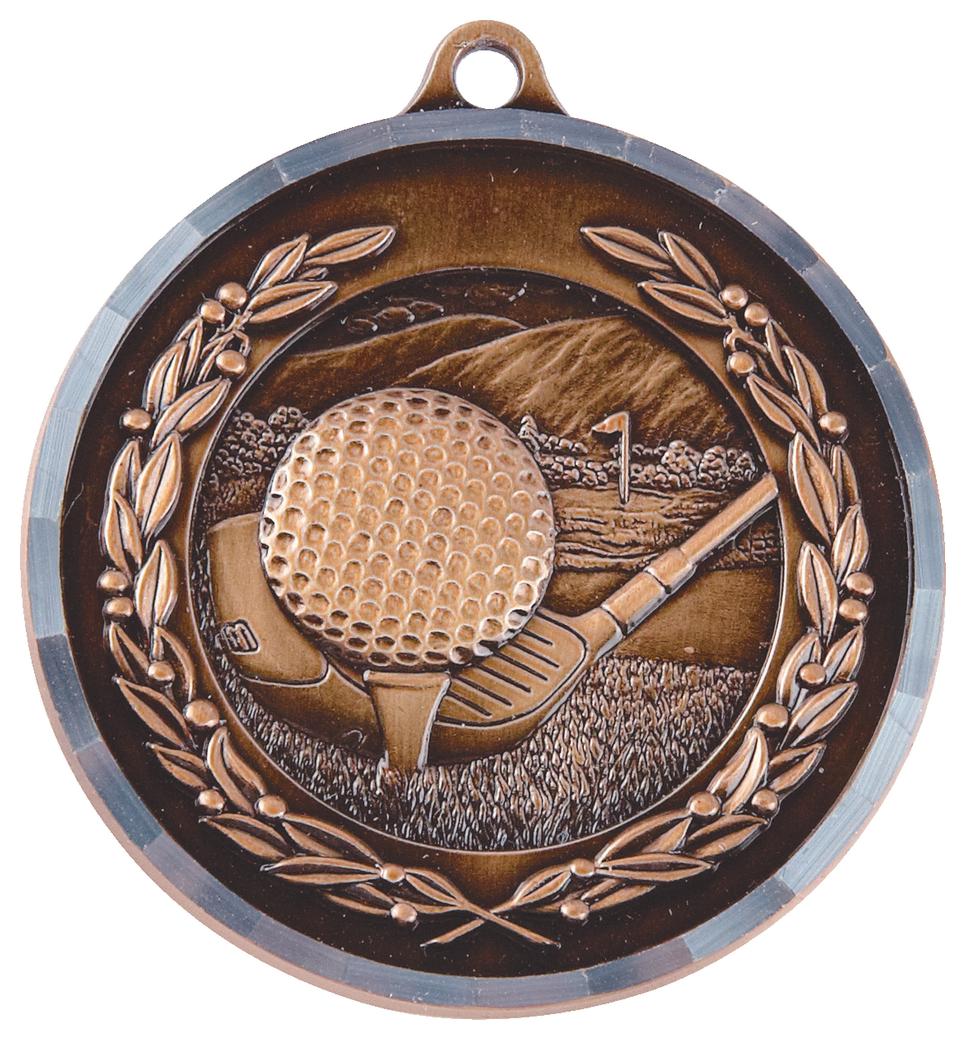5cm Diamond Edged Golf Medal