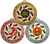 70mm "Sun Burst" Sports Medals - 3 Colours