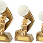 Antique Gold-White Golf Ball Action Award - 3 Sizes