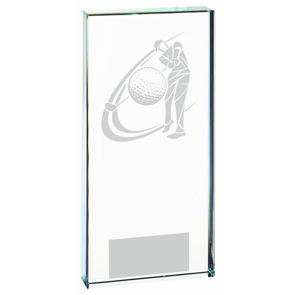 Clear Glass Golf Award - Male - 3 Sizes