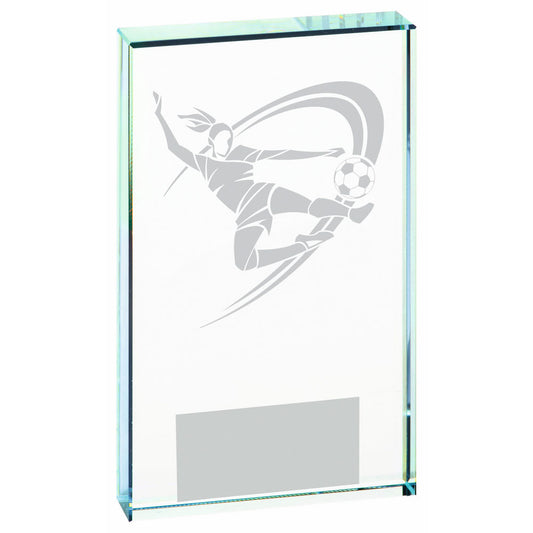 Clear Glass Football Award (Female) - 2 Sizes