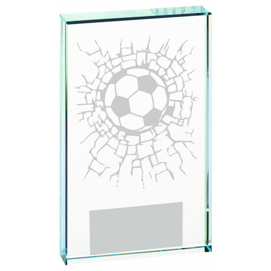 Clear Glass Football Award - 2 Sizes