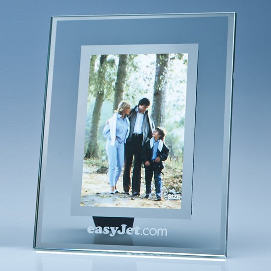 Clear Glass Frame with Mirror Inlay for 4" x 6" Photo, V