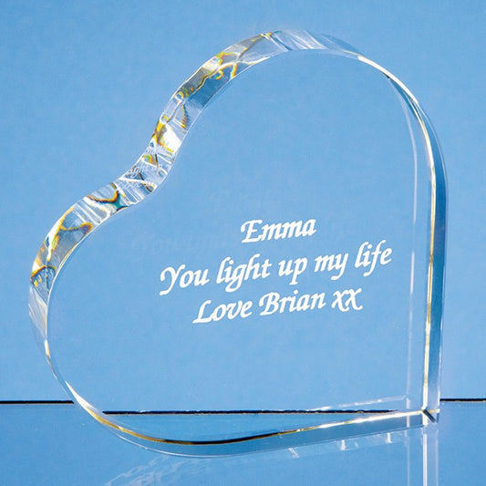 9.5cm Optical Crystal Stand Up Heart