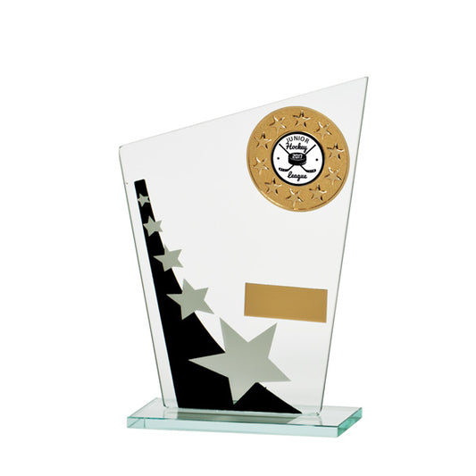 Jade Cosmic Star Multisport Glass Award Black & Silver - Available in 3 Sizes