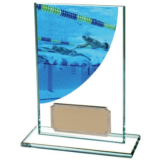 Colour Curve Swimming Jade Glass Award 125mm