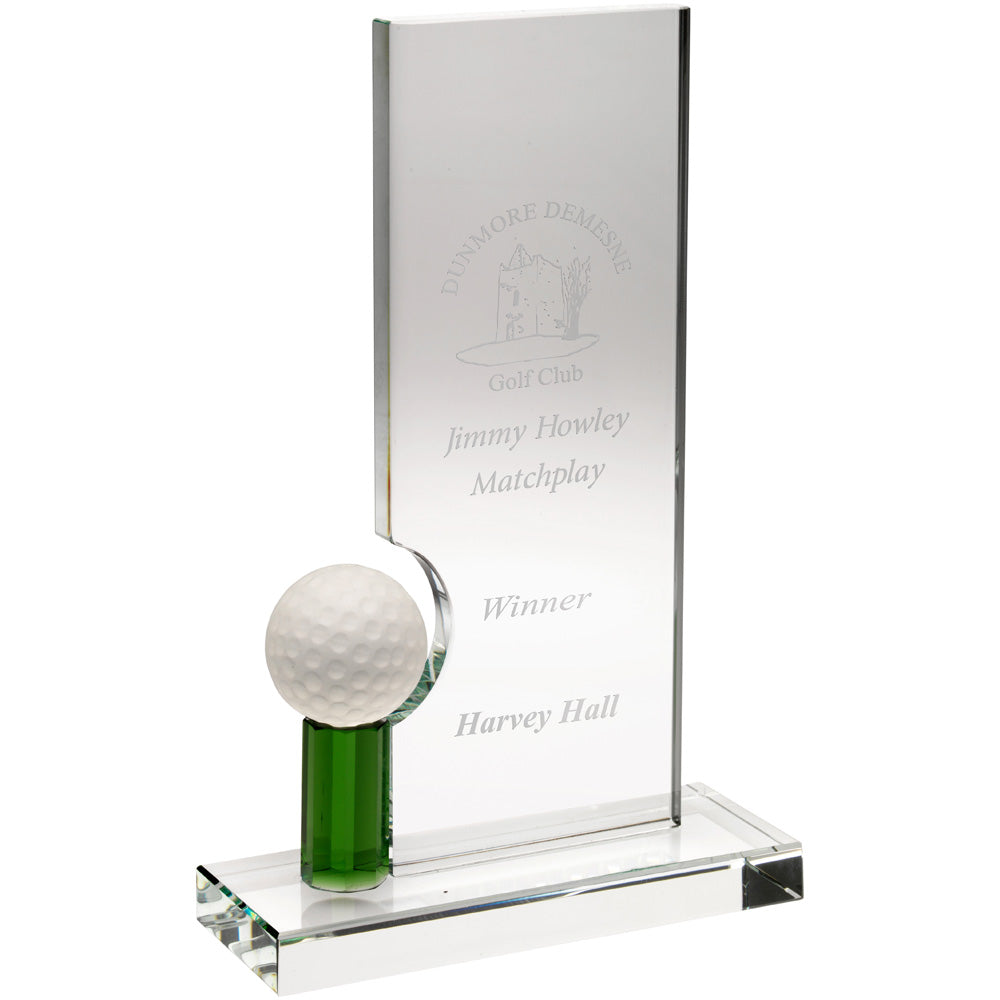 Clear-Green Glass Rectangle With Golf Ball (10 mm Thick)