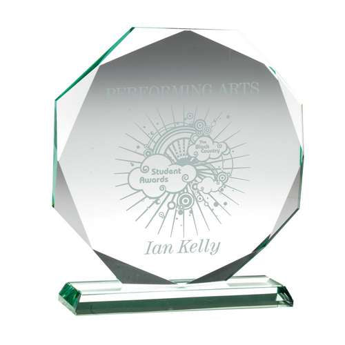 Jade Glass Octagon Plaque (15mm Thick) - 3 Sizes