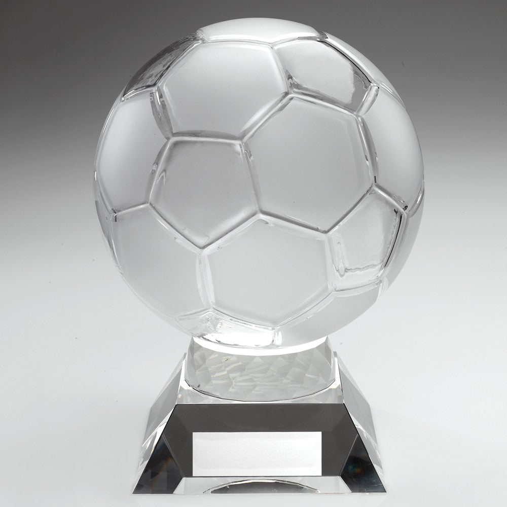 Large Clear Glass Football Trophy - 2 Sizes