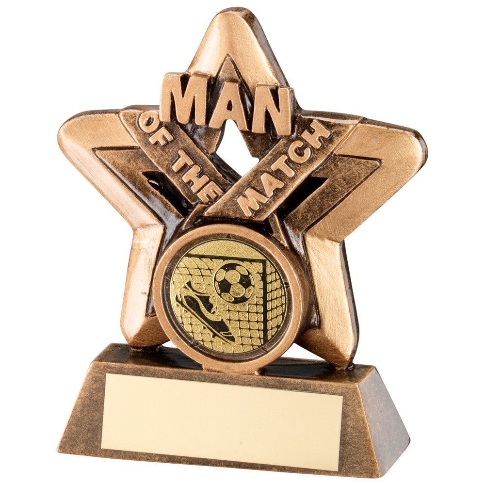 Bronze & Gold Man Of The Match Mini Star Darts Trophy