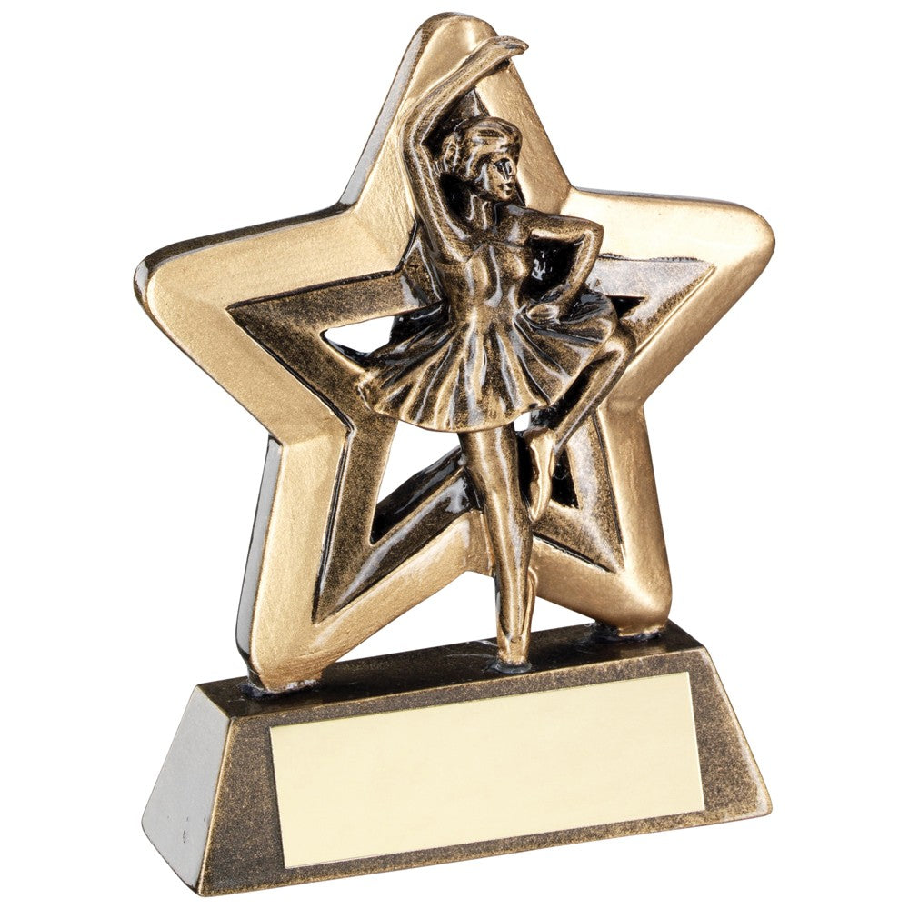 9.5cm Bronze & Gold Ballet Mini Star Trophy