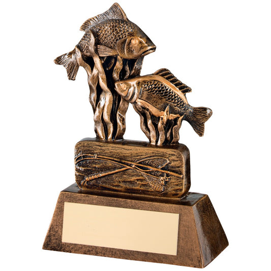 Bronze And Gold Resin Angling Trophy