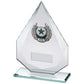Jade-Silver Diamond Glass With Silv-Blk Trim Trophy - Available in 3 Sizes