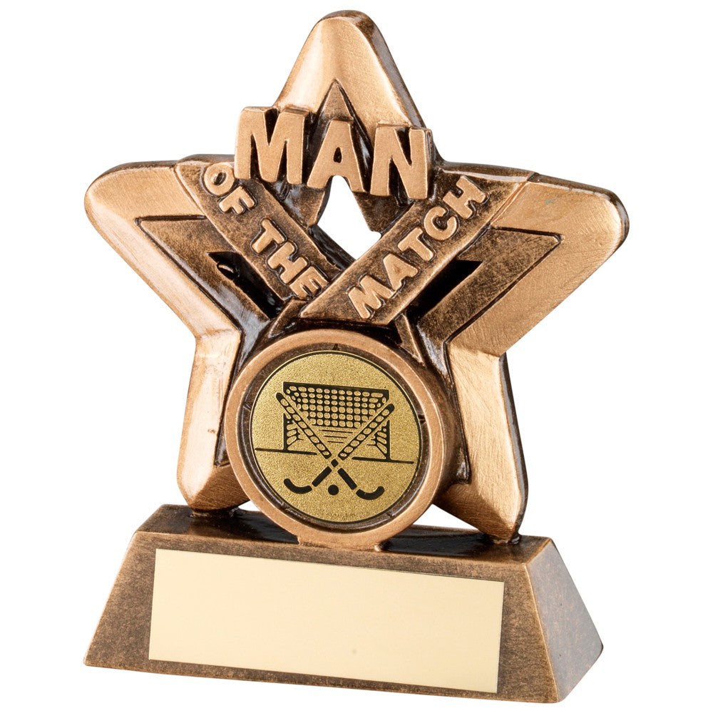 9.5cm Bronze & Gold Man Of The Match Mini Star Darts Trophy