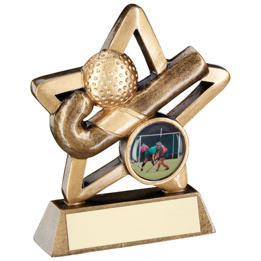 Bronze And Gold Hockey Mini Star Trophy