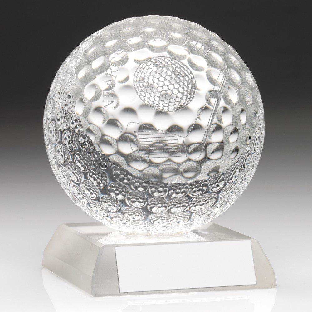 Classy Jade Glass Nearest the Pin Golf Award - Complete with Quality Presentation Case