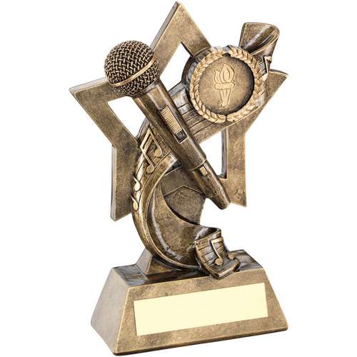 14.5cm Brz-Gold Music On Star Backdrop Trophy
