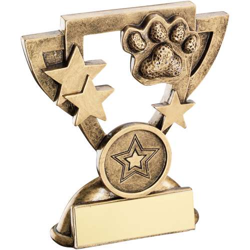9.5cm Brz-Gold Dog Paw Mini Cup Trophy