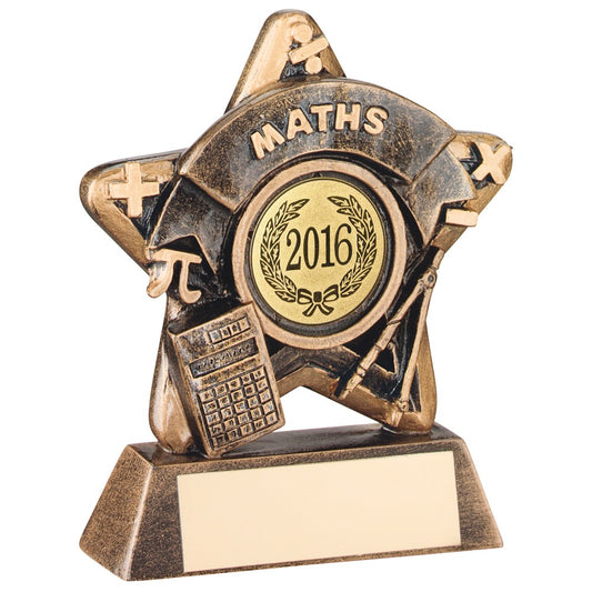 Amazing Bronze and Gold Maths Mini Star Trophy