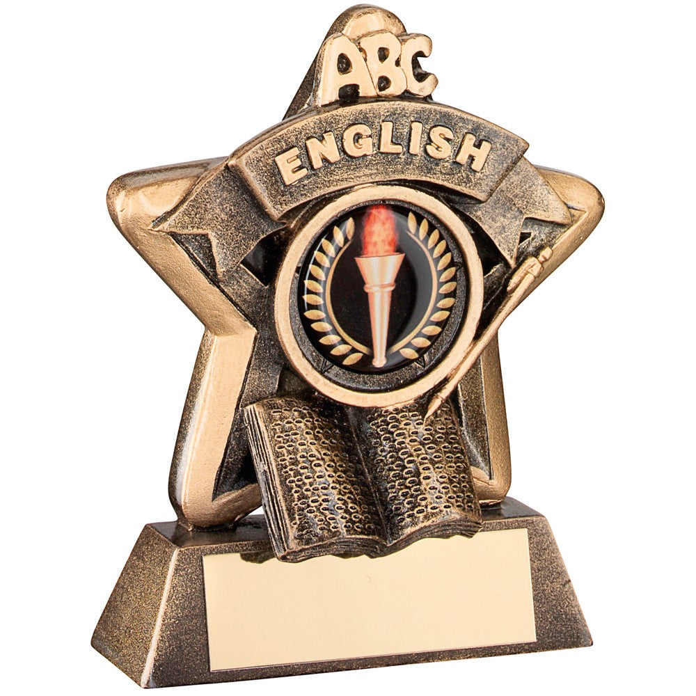 Superb Bronze and Gold English Mini Star Trophy