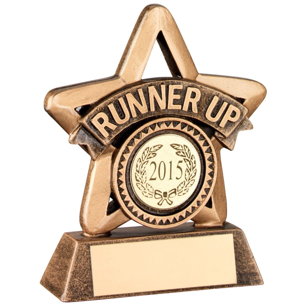 11cm Bronze & Gold Resin 'Winner' Mini Star Trophy