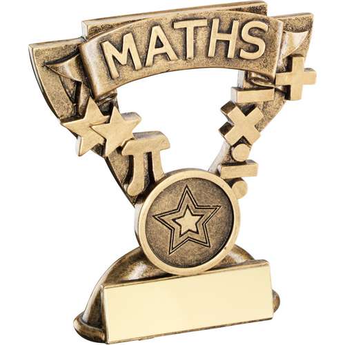 9.5cm Brz-Gold Maths Mini Cup Trophy