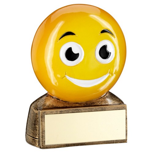 Brz-Yellow 'Smiling Emoji' Figure Trophy - 2.75inch