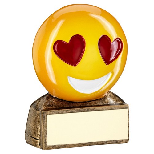 Brz-Yellow-Red 'Heart Eyes Emoji' Figure Trophy - 2.75inch