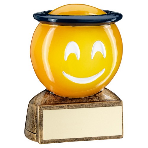 Brz-Yellow-Blue 'Halo Emoji' Figure Trophy - 2.75inch