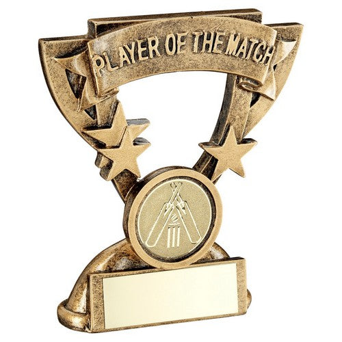 95mm Brz-Gold Player Of The Match Mini Cup With Cricket Insert And Plate