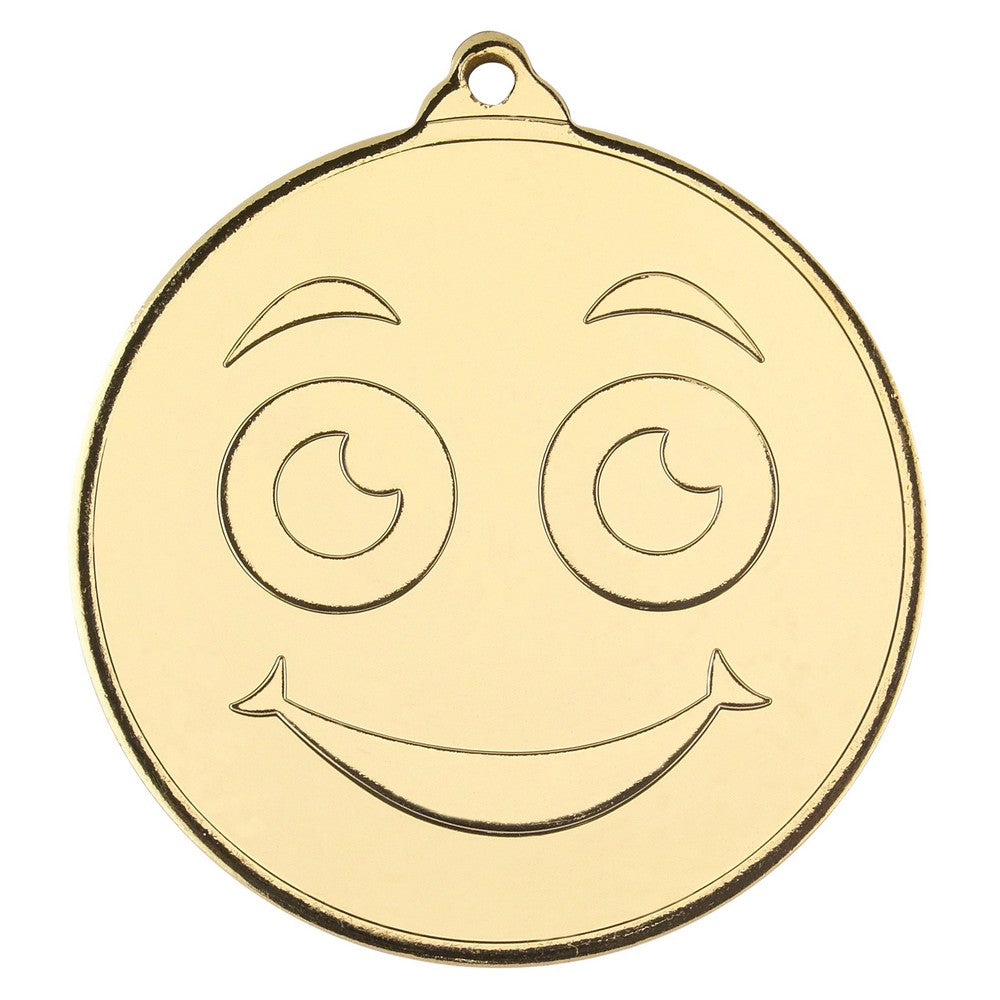 Smiley Face Gold Medal - 2inch