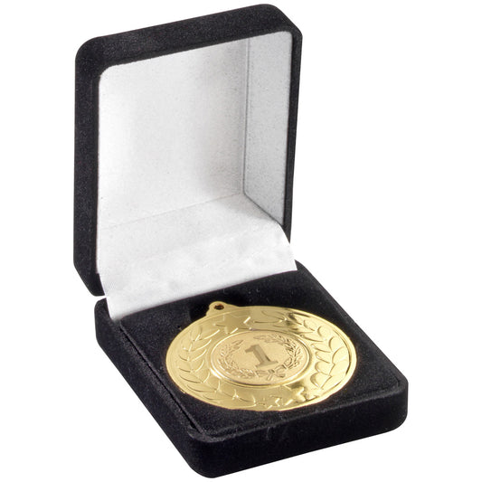 Deluxe Black Medal Box - (40-50 mm Recess) - 3 inch