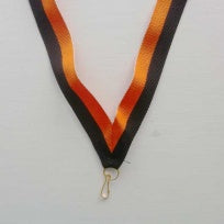 Medal Ribbon Orange & Black 395x22mm