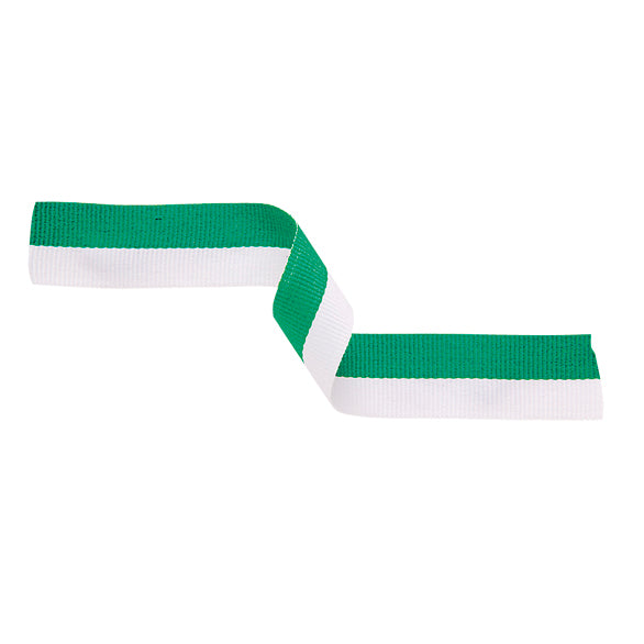 Medal Ribbon Green & White 395x22mm