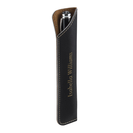 Leatherette Black Leatherette Pen Case