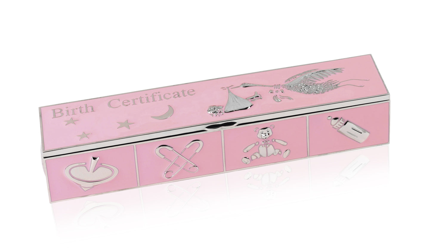 Birth Certificate Holder - Pink