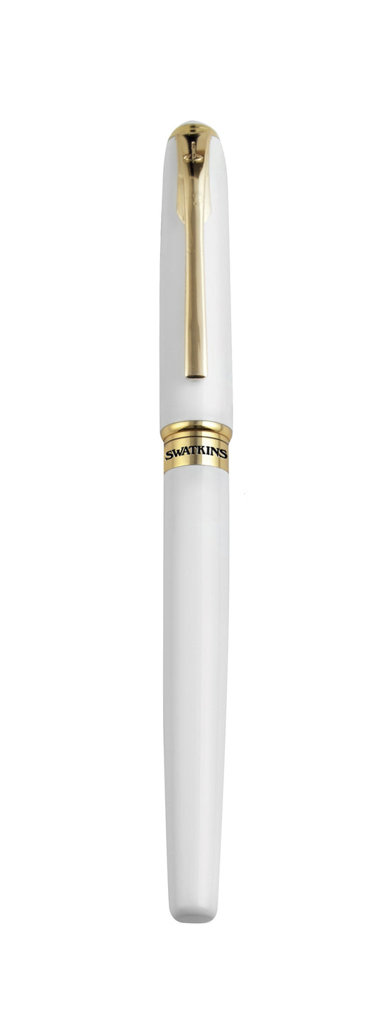 13.5cm Roller Ball Shiney White Pen