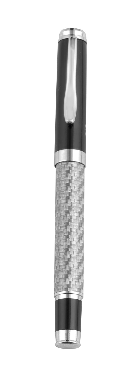 13.5cm Silv-Blk CF Fin. R-Ball Pen