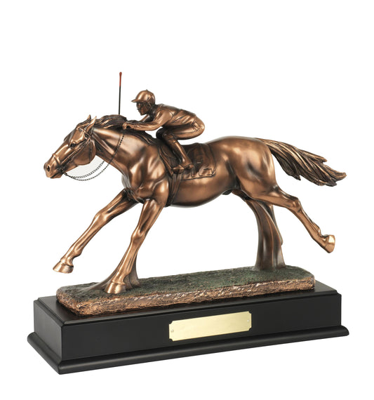 10.5 x 32.5cm Horse-Jockey Figure