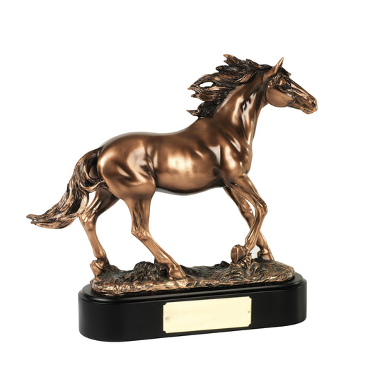 14 x 31cm Bronze Plated Stallion