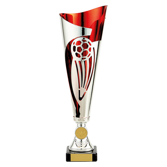 Champions Football Cup Silver & Red - 3 Sizes